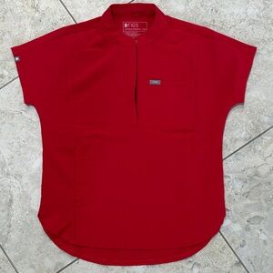 FIGS women's pop red scrub set